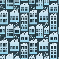 real estate (rent or sale) - houses and keys. Design element. architecture, minimalism