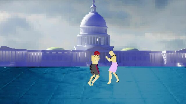 pixel art fighting arcade game background