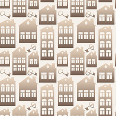 real estate (rent or sale) - houses and keys. Design element. architecture, minimalism