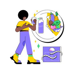 Intermittent fasting abstract concept vector illustration. Weight-loss diet, healthy food, meal plan, eating window, fasting schedule, metabolic health, sports nutrition abstract metaphor.