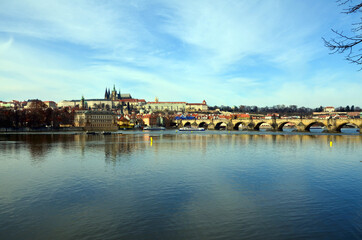 view of the town over the river