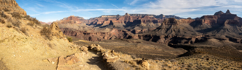 Panorama Of The South Kaibab Trail in The Grand Canyon