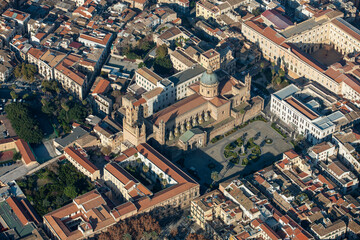 Fototapeta na wymiar Palmero Cathedral and Square Sicily Italy