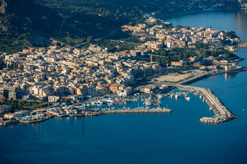Marina and Town of Porticello Santa Flavia Sicily Italy