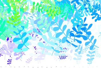 Fototapeta na wymiar Light Blue, Green vector abstract design with leaves.