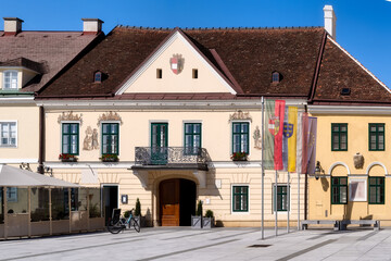 Fototapeta na wymiar Old town hall on the Schloßplatz in Laxenburg, Austria - historical building