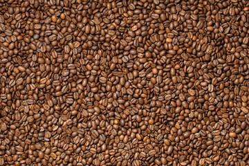 Background from fresh roasted aromatic coffee beans.