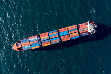 Top view of a container ship.