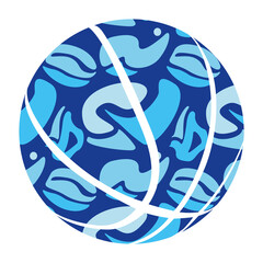 Basketball ball blue abstract figures