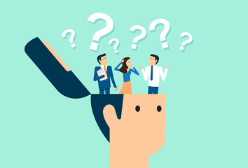 Brainstorming for big idea and business solution, teamwork collaboration discuss, business people brainstorming in human brain, creative thinking lightbulb effect