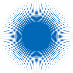 ジオメトリック　円形のドットのグラデーション　ハーフトーンスクリーンパターンの背景イラスト　ポジ　Radiation background