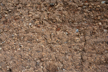 The texture of a wall made of clay