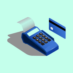 vector of mini Automated Teller Machine for payment