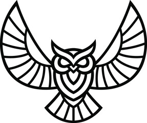 Fototapeta premium Abstract Design of Owl Spreading Its Wings