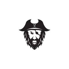 pirate with spoon and fork restaurant logo vector icon illustration design