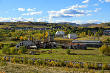 Turner Valley Gas Plant National Historic Site Alberta Canada - obrazy, fototapety, plakaty
