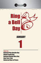 Old style calendar Ring a Bell Day