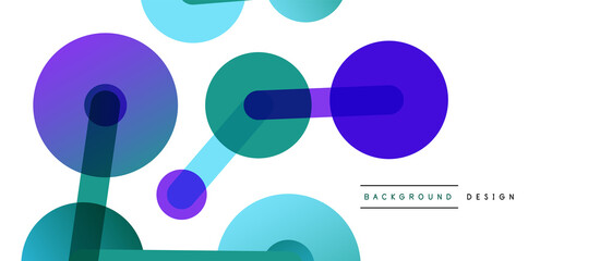 Abstract background. Round dots connected by lines. Trendy techno business template for wallpaper, banner, background or landing