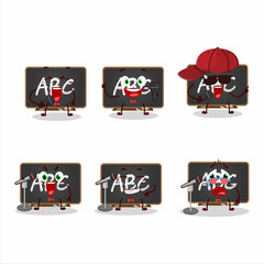 A Cute Cartoon design concept of chalkboard singing a famous song