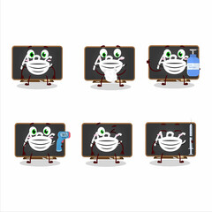 A picture of chalkboard cartoon design style keep staying healthy during a pandemic