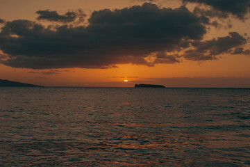 Panoramic landscape, beach view from West side, Hawai, Maui, 2022