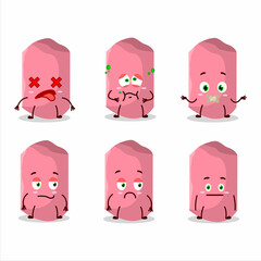 Pink chalk cartoon character with nope expression