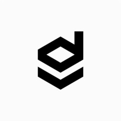 DV hexagon initials logo vector image