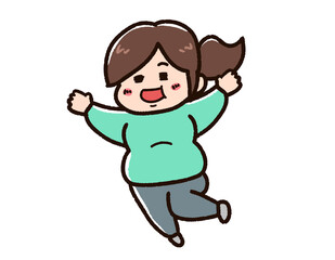 ポジティブな太った女性
