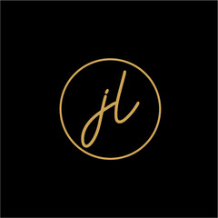 JH JHL initials circle gold logo vector image