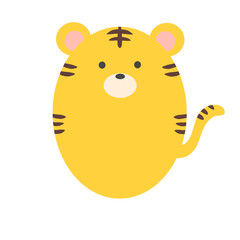 丸くてシンプルなかわいいトラ
