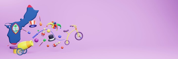 3d rendering of festivals and circus entertainment in Guam for social media