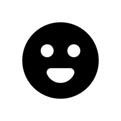 Smiling emoticon. Happy emoji vector illustration.