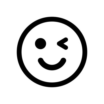 Wink eyes with smiley face icon vector illustration.