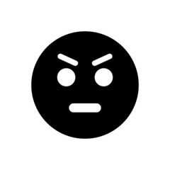 Disappointed emoticon. Angry, furious emoji icon isolated on white background.