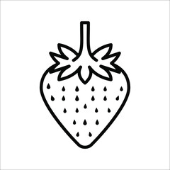 Garden strawberry fruit vector icon for food apps and websites on white background