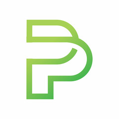 green p letter logo design
