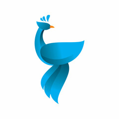 beauty blue peacock logo design