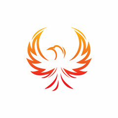 phoenix flame wing logo design