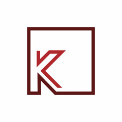 square k letter logo design
