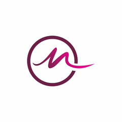 circle m letter logo design