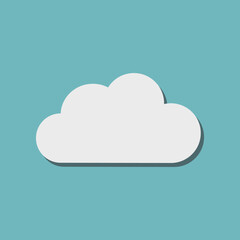 Simple Flat Cloud Icon Vector Illustration