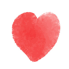 水彩風赤いハート