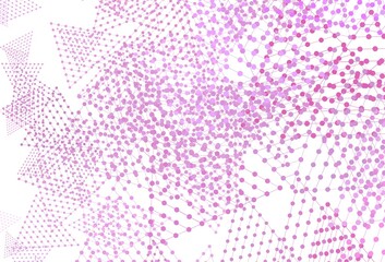 Light Pink vector background with polygonal style with circles.