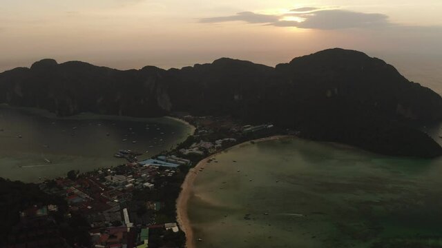 Aerial view of famous Phi Phi island in southern Thailand