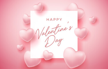 Creative valentine's day background. Romantic composition with hearts. Vector illustration. Wallpaper, flyers, invitation, posters, brochure, banners, ads, coupons, promotional material.