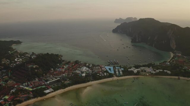 Aerial view of famous Phi Phi island in southern Thailand