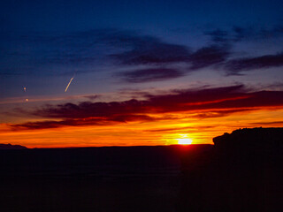 sunset over the river