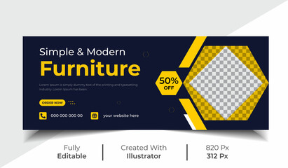 Furniture Sales Promotion Facebook Cover Design templates