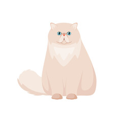 Persian cat on a white background. Cartoon design.
