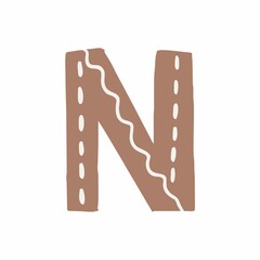 Vector Illustration of letter N. Flat icon